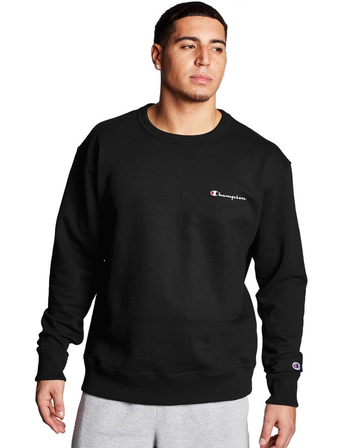 Sudadera Champion Hombre - Powerblend Fleece Crew Script Logo ( Negras ) 3985217-ZY